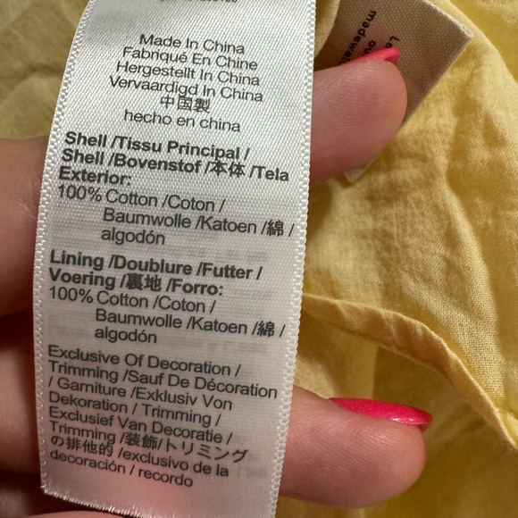 Madewell women’s cottage core 100% cotton summer floral mini dress small yellow - Picture 4 of 5